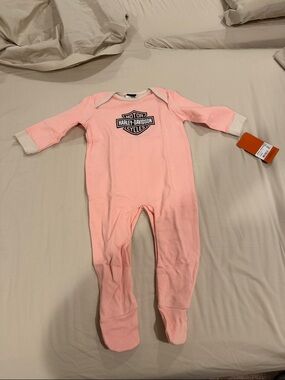 Harley-Davidson Light Pink Logo Footed One-Piece